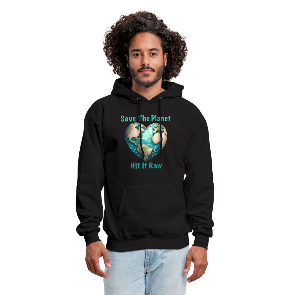 Save The Planet Hit It Raw Hoodie (Fun Environmental Awareness) - Color: forest green