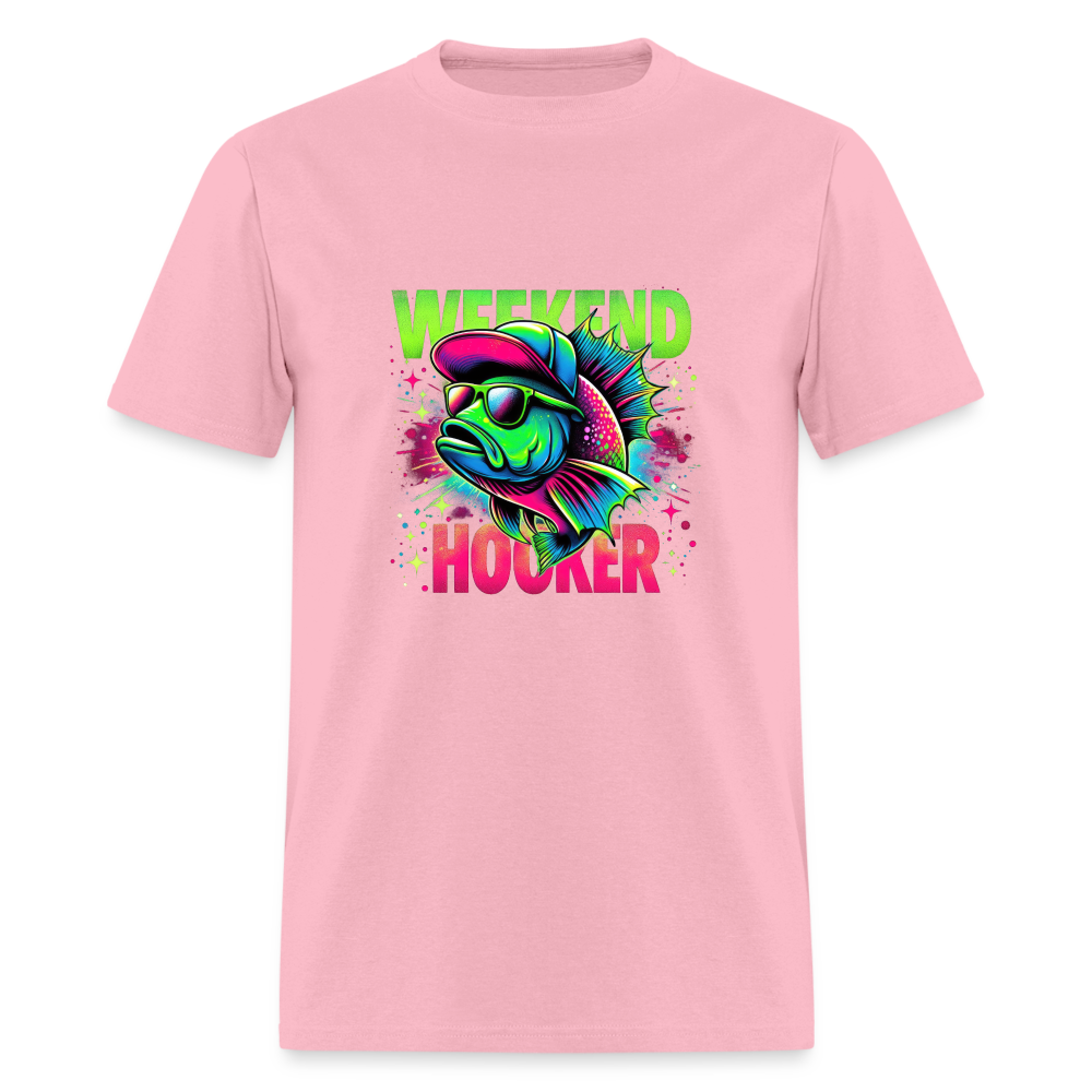 Weekend Hooker (Fishing) T-Shirt - Color: pink