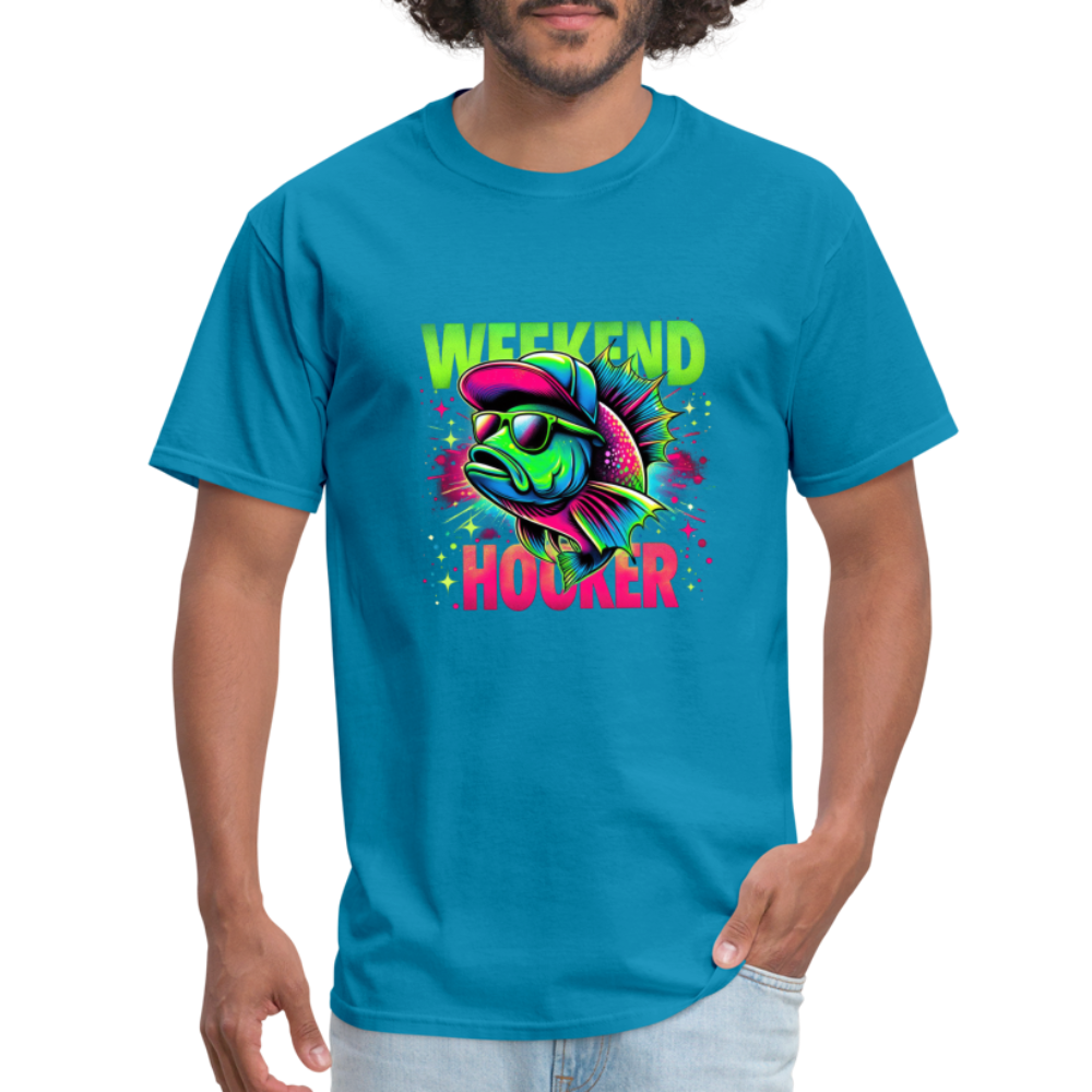 Weekend Hooker (Fishing) T-Shirt - Color: turquoise