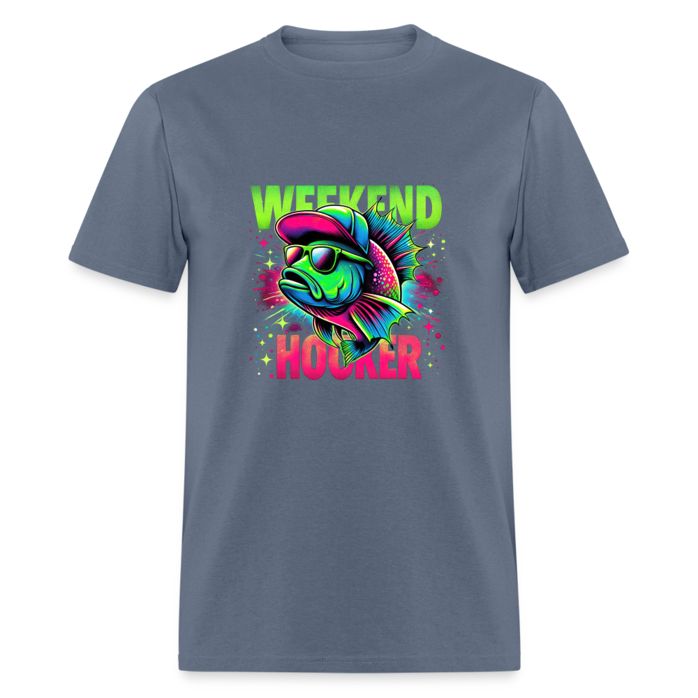 Weekend Hooker (Fishing) T-Shirt - Color: denim