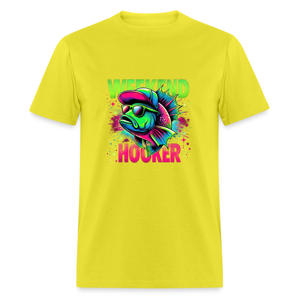 Weekend Hooker (Fishing) T-Shirt - Color: yellow