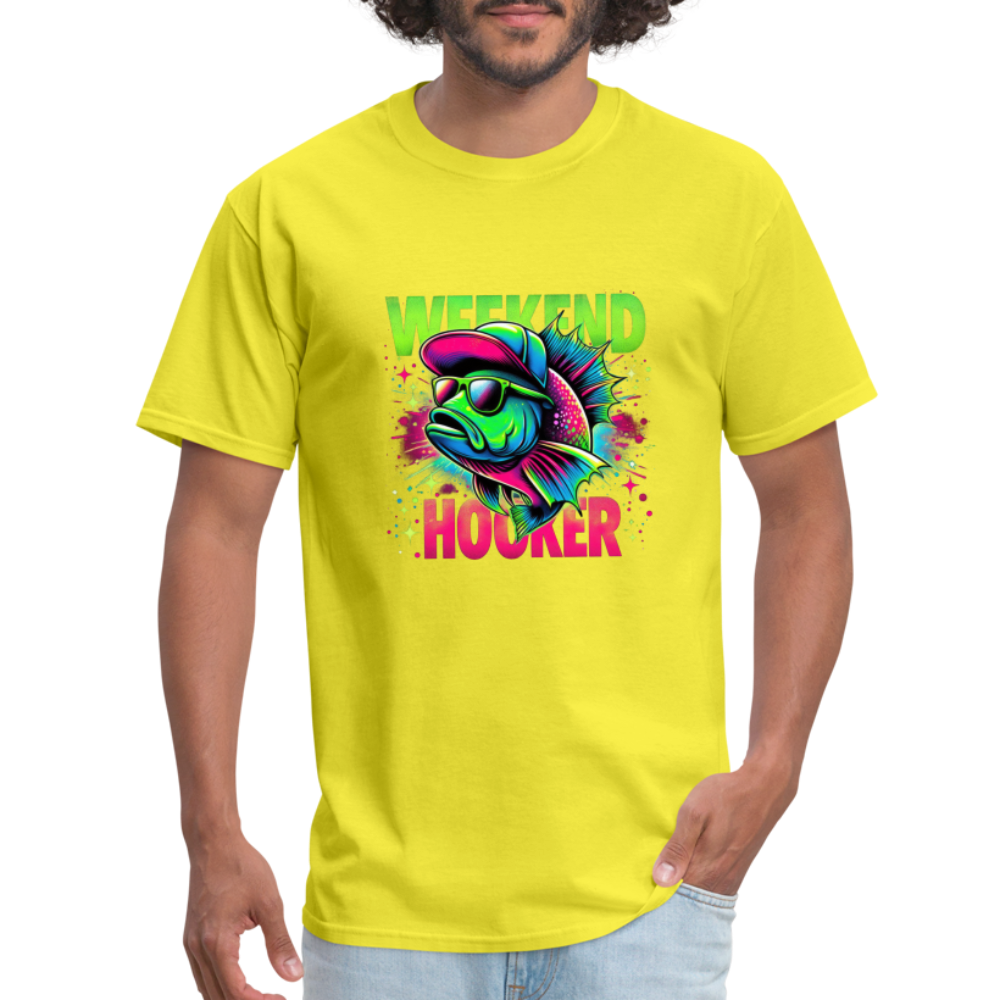 Weekend Hooker (Fishing) T-Shirt - Color: yellow