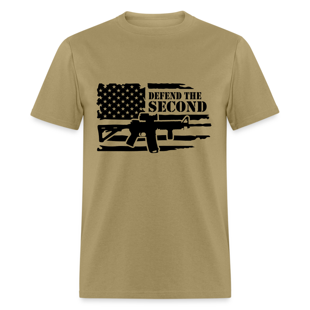 Defend the Second Amendment T-Shirt (Right to Bear Arms) - Color: khaki