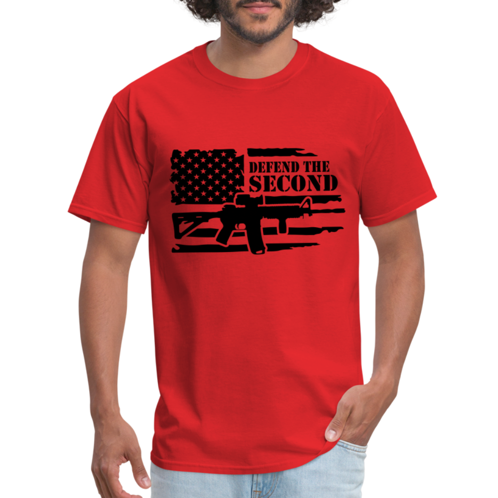 Defend the Second Amendment T-Shirt (Right to Bear Arms) - Color: red