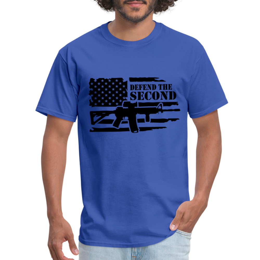 Defend the Second Amendment T-Shirt (Right to Bear Arms) - Color: royal blue