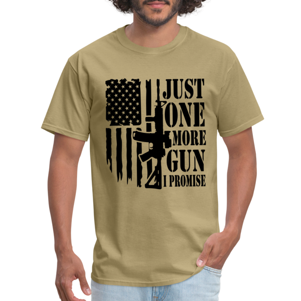 Just One More Gun I Promise T-Shirt - Color: khaki