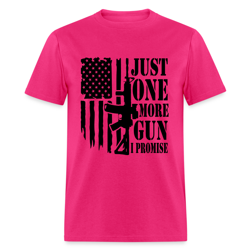 Just One More Gun I Promise T-Shirt - Color: fuchsia