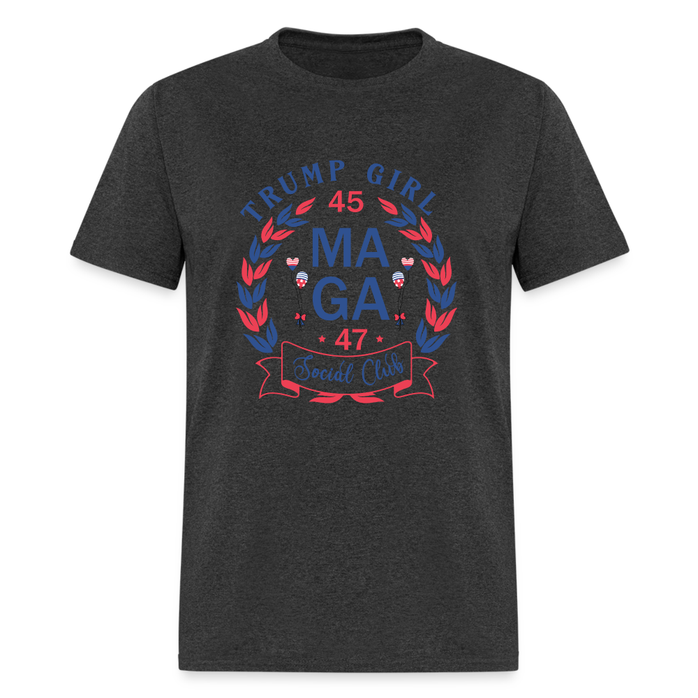 Trump Girl Social Club T-Shirt (MAGA) - Color: heather black