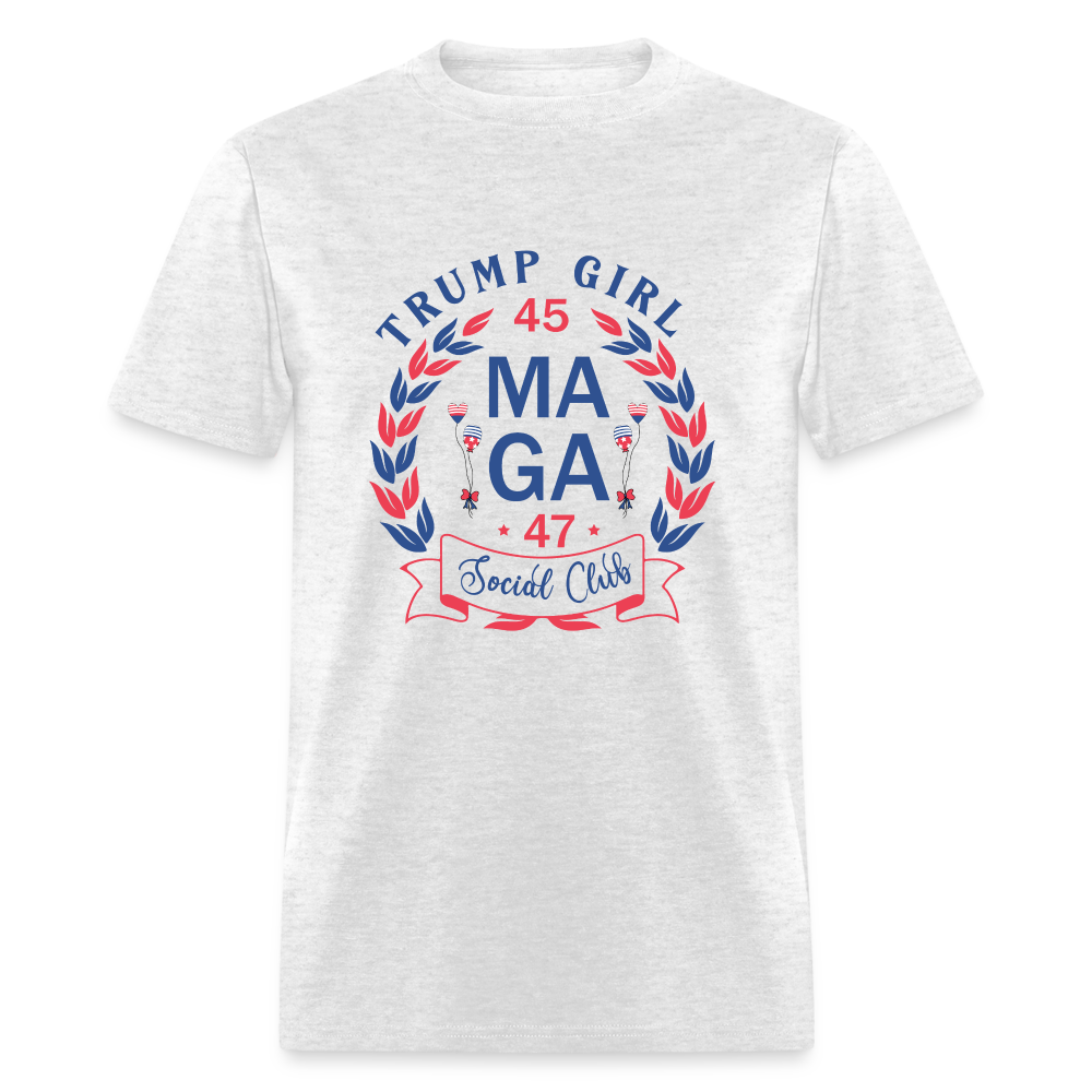 Trump Girl Social Club T-Shirt (MAGA) - Color: light heather gray