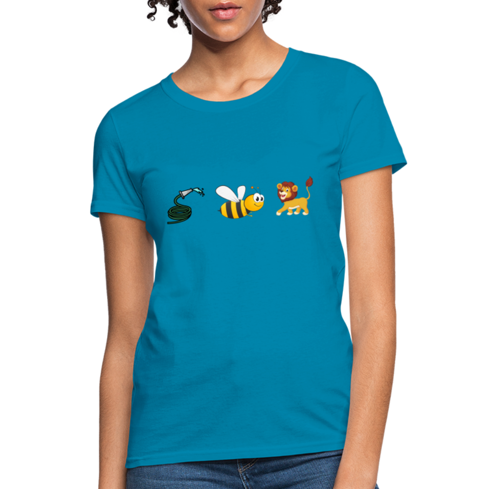 Hose Bee Lion Women's T-Shirt (Hoes Be Lying) - Color: turquoise