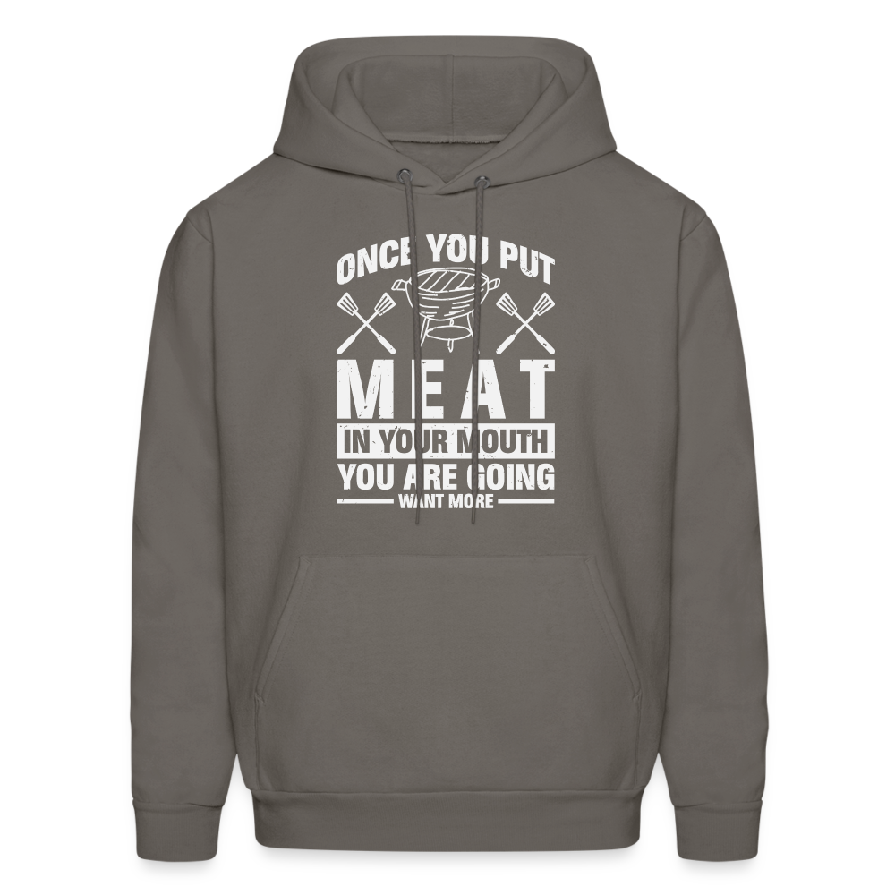 You Are Going To Want More Meat (BBQ Grilling Humor) Hoodie - Color: asphalt gray