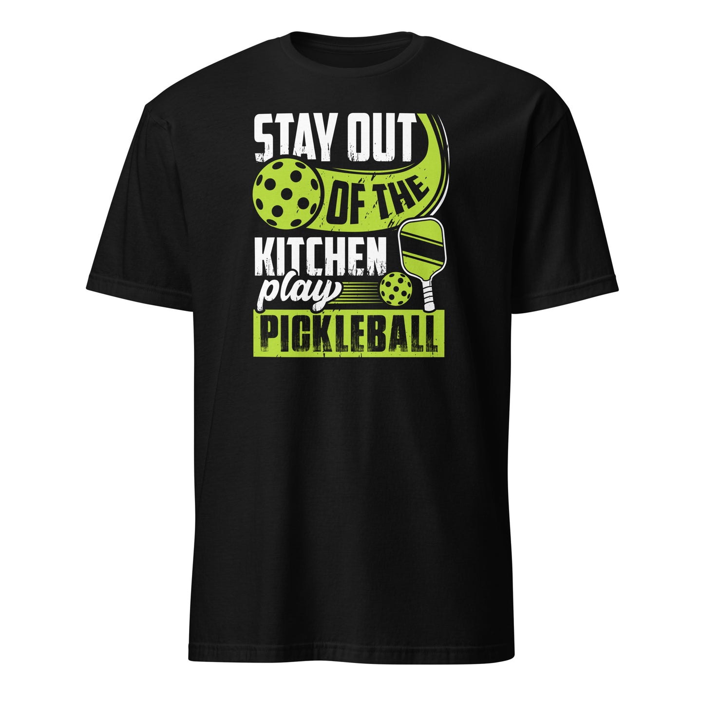 Stay Out Of The Kitchen Play Pickleball Graphic Tee - Color: Black