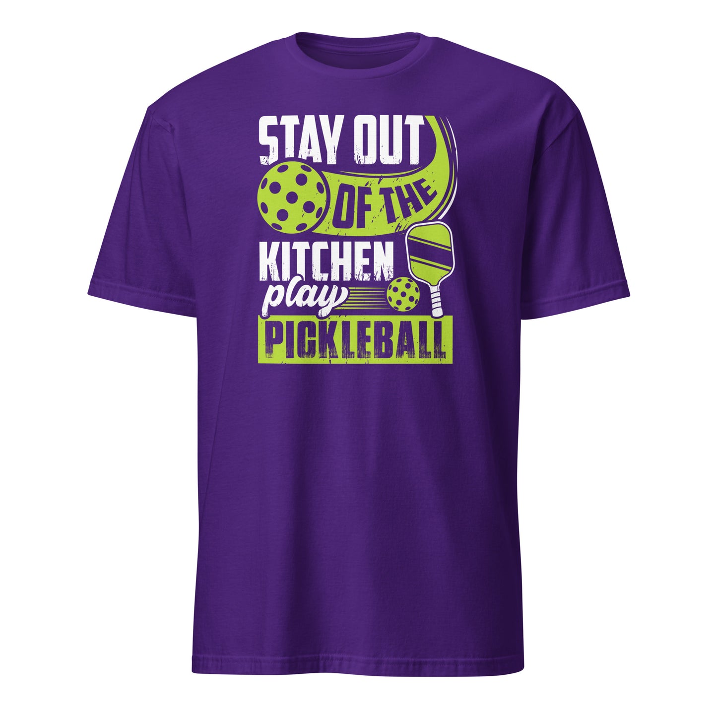 Stay Out Of The Kitchen Play Pickleball Graphic Tee - Color: Purple