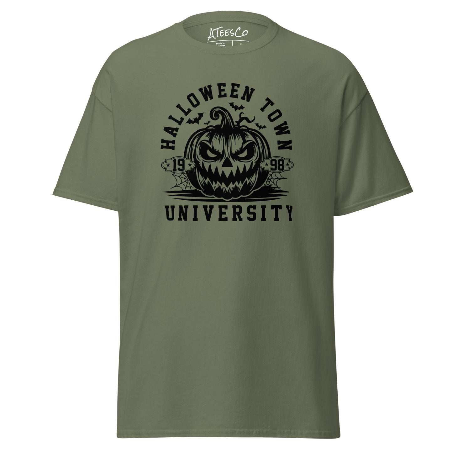 Halloween Town University (Halloween) T-Shirt - Color: Military Green