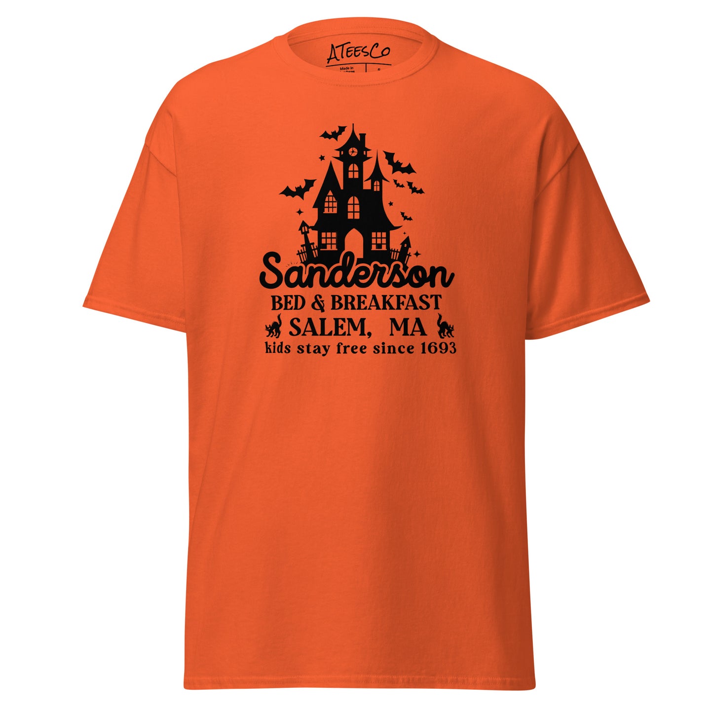 Sanderson Bed & Breakfast Salem MA (Halloween) T-Shirt - Color: Orange
