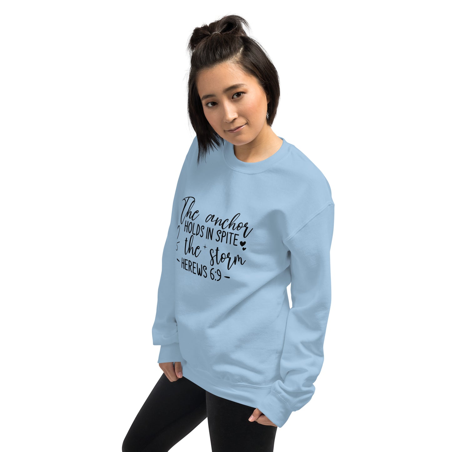 The Anchor Holds in Spit of the Storm (Hebrews 6:9) Sweatshirt - Color: Red