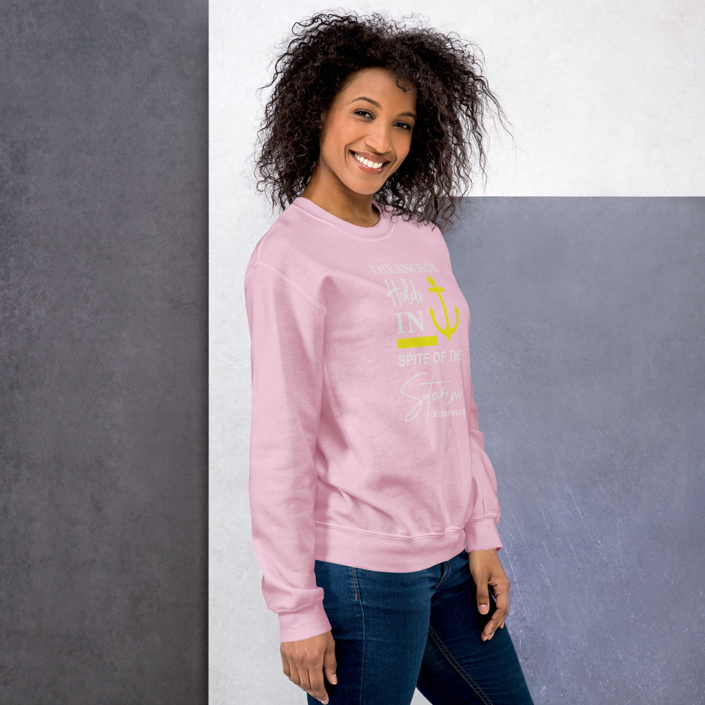 The Anchor Holds in Spite of the Storm (Hebrews 6:19) Sweatshirt - Color: Black