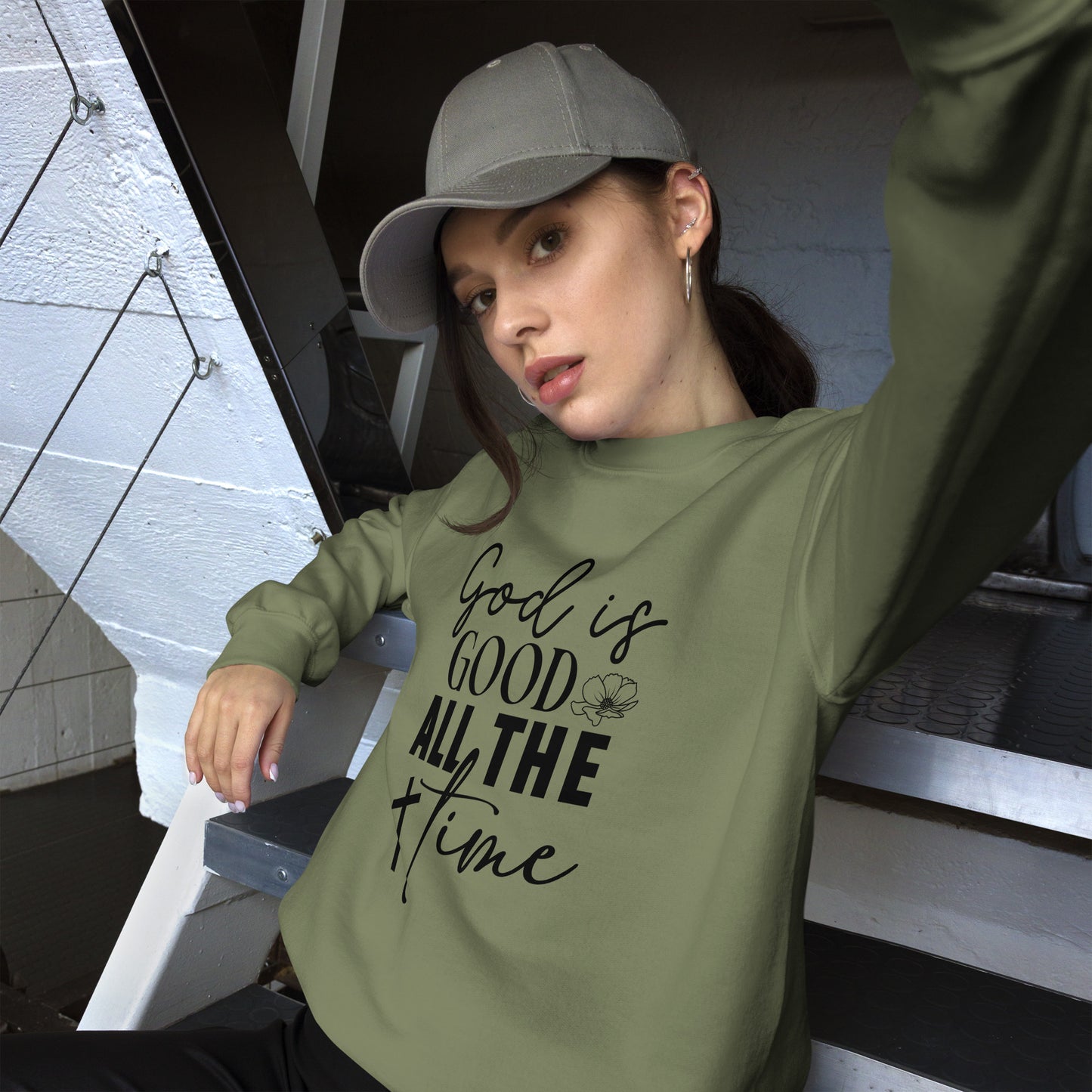 God is Good All The Time Sweatshirt - Color: Red