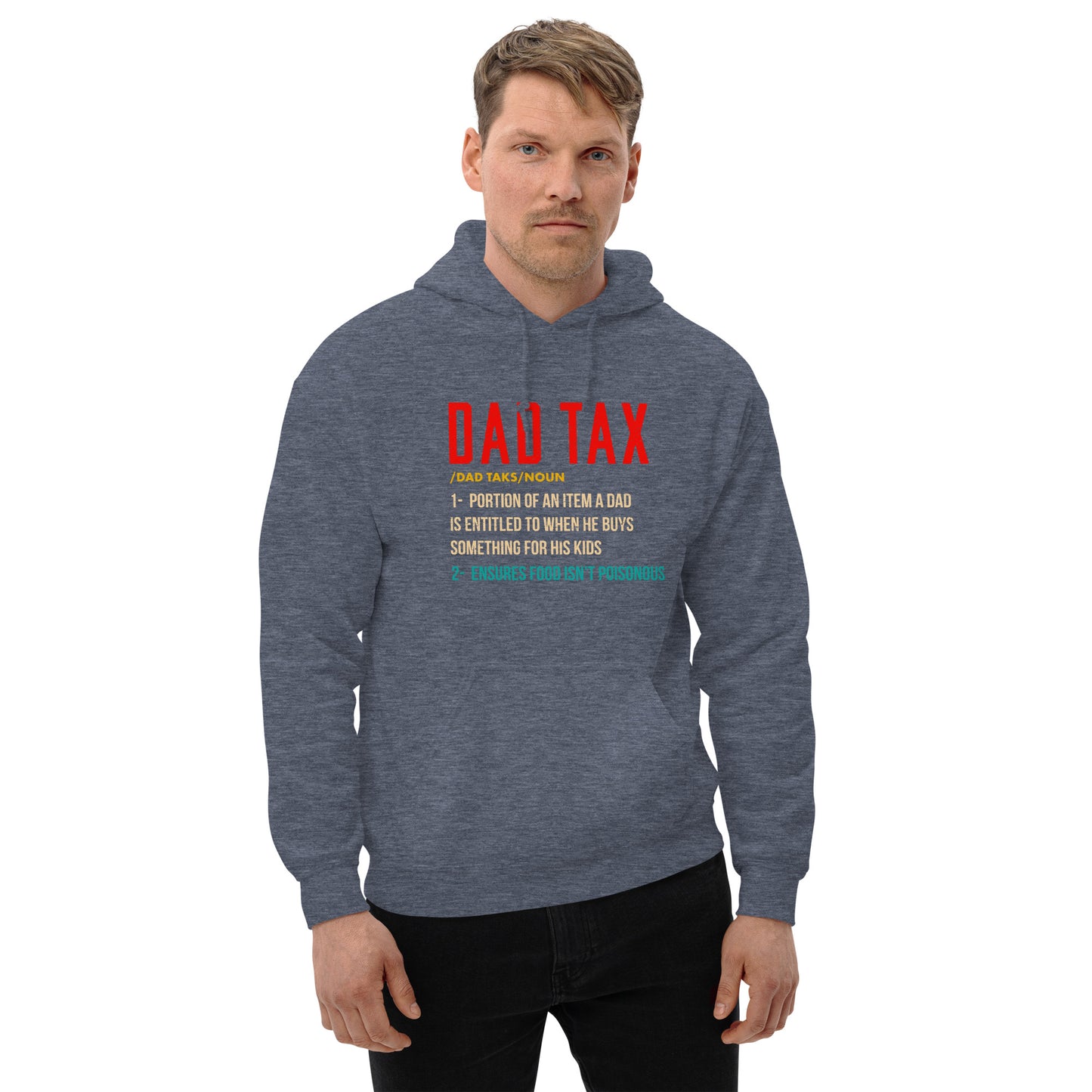 Definition of Dad Tax Hoodie - Color: Heather Sport Dark Navy