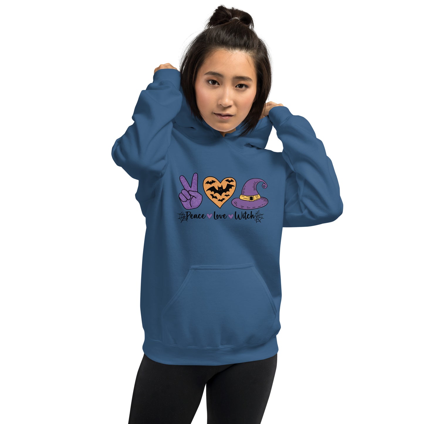 Peace Love Witch Hoodie (Halloween Witch) - Color: Red