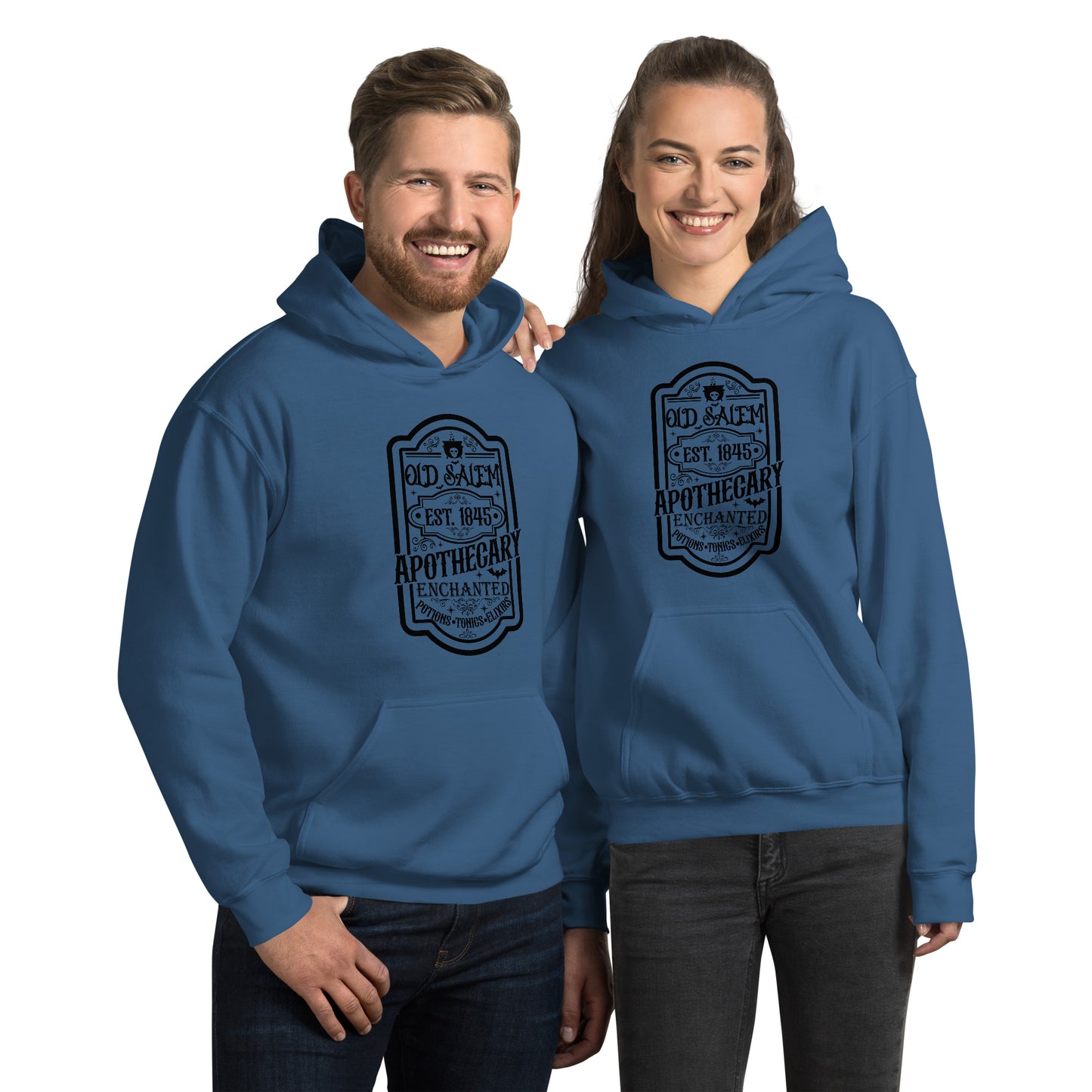 Old Salem Enchanted Apothecary (Halloween) Hoodie - Color: Indigo Blue