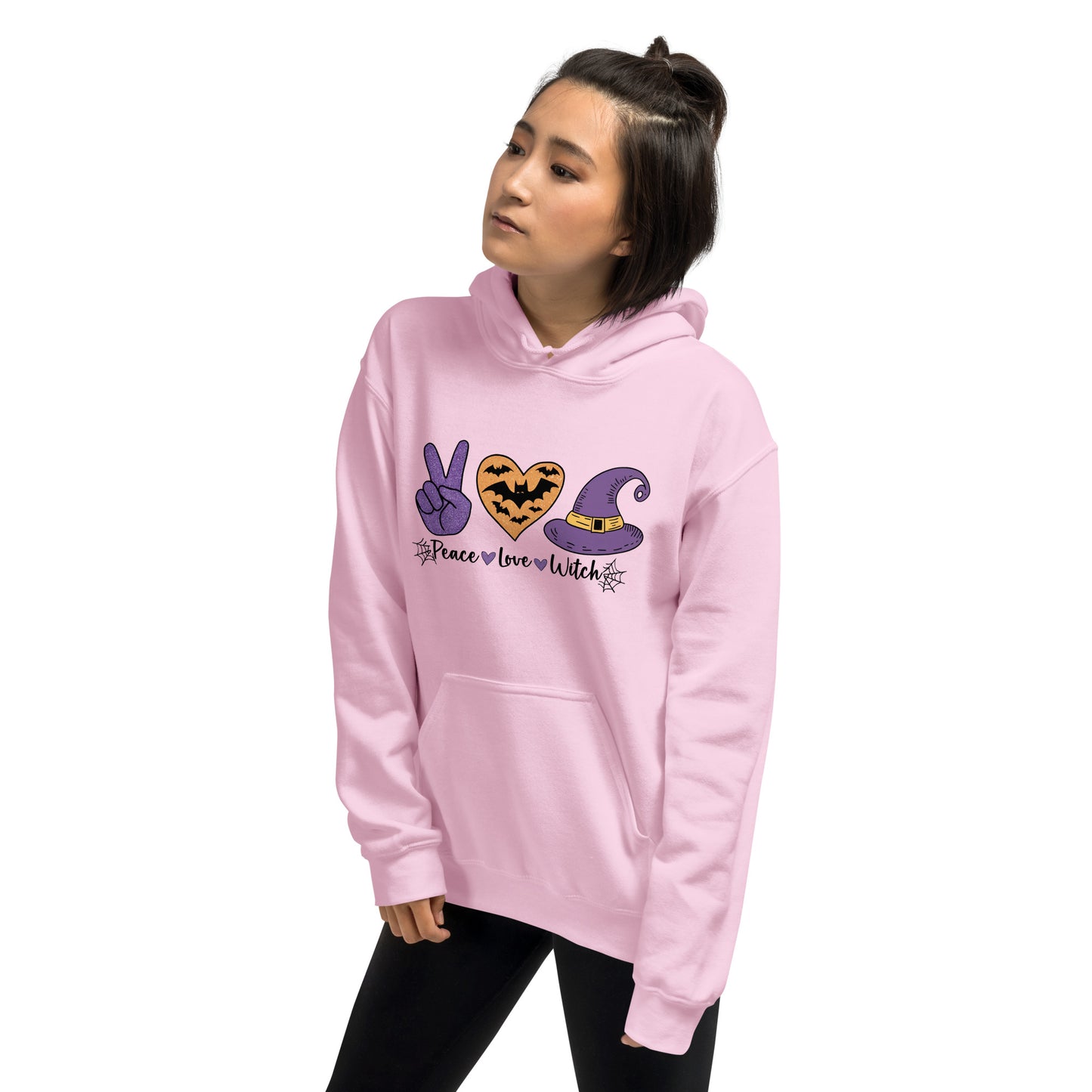 Peace Love Witch Hoodie (Halloween Witch) - Color: Red