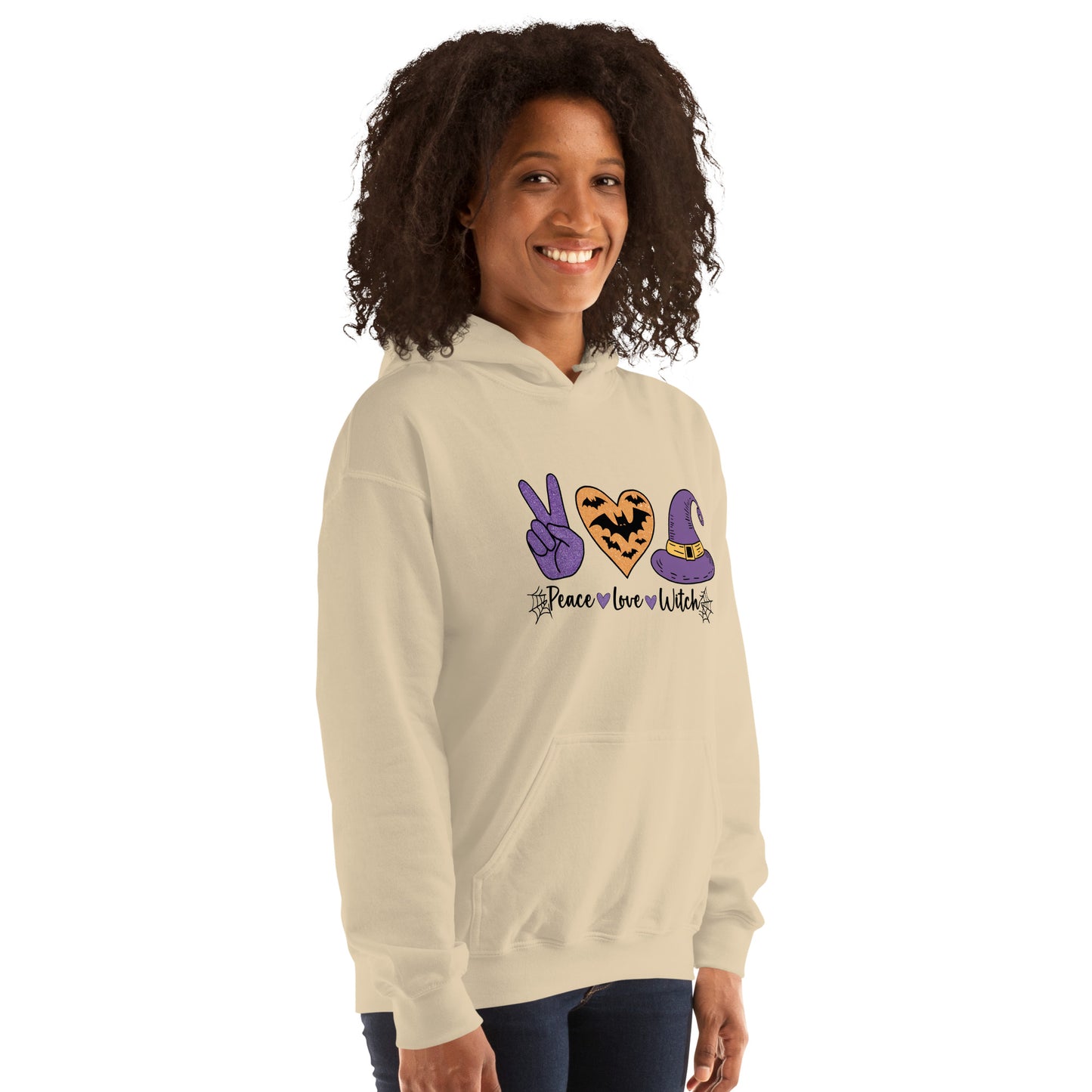 Peace Love Witch Hoodie (Halloween Witch) - Color: Red