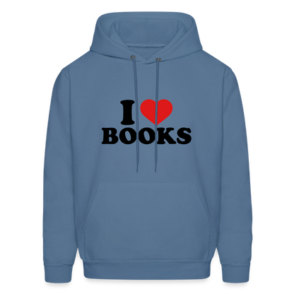 I Heart Books (I Love Books) Hoodie - denim blue