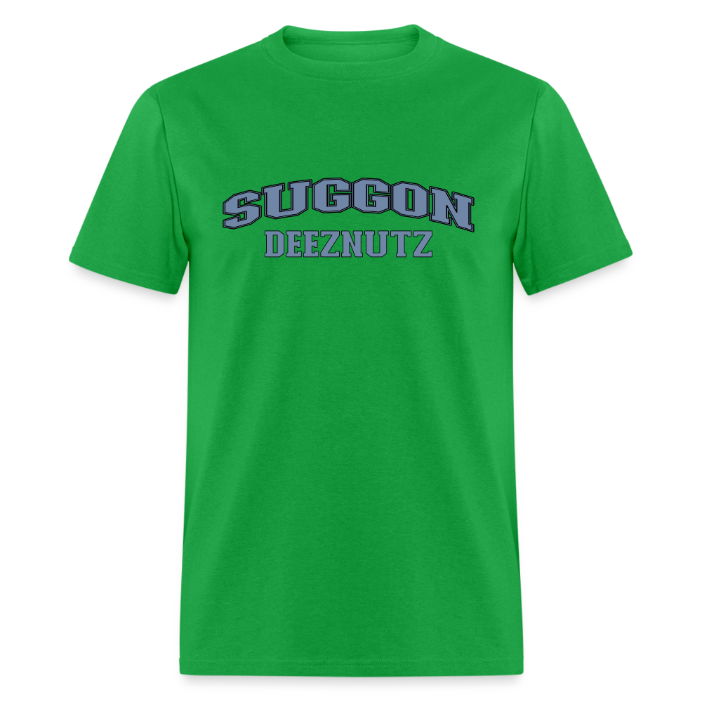 Suggon Deeznutz T-Shirt (in Blue Ball Colors - Funny Sexual Humor) Color: bright green