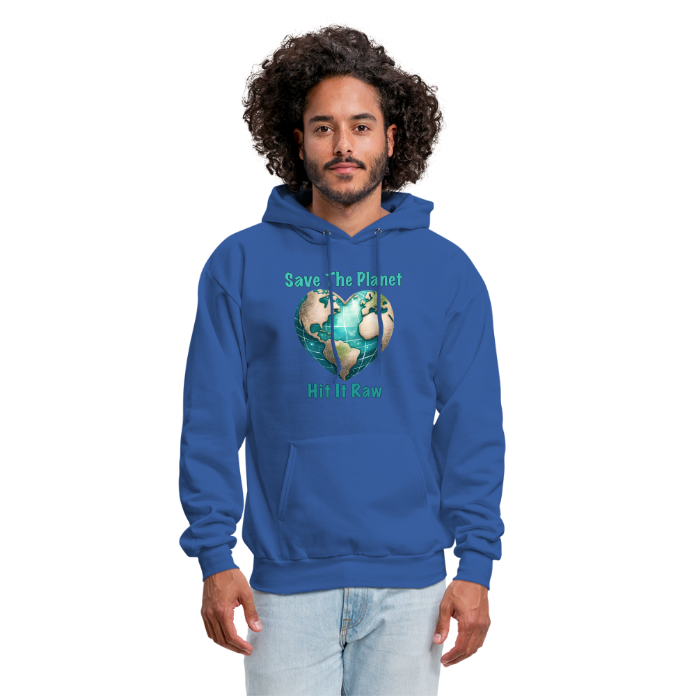 Save The Planet Hit It Raw Hoodie (Fun Environmental Awareness) Color: forest green