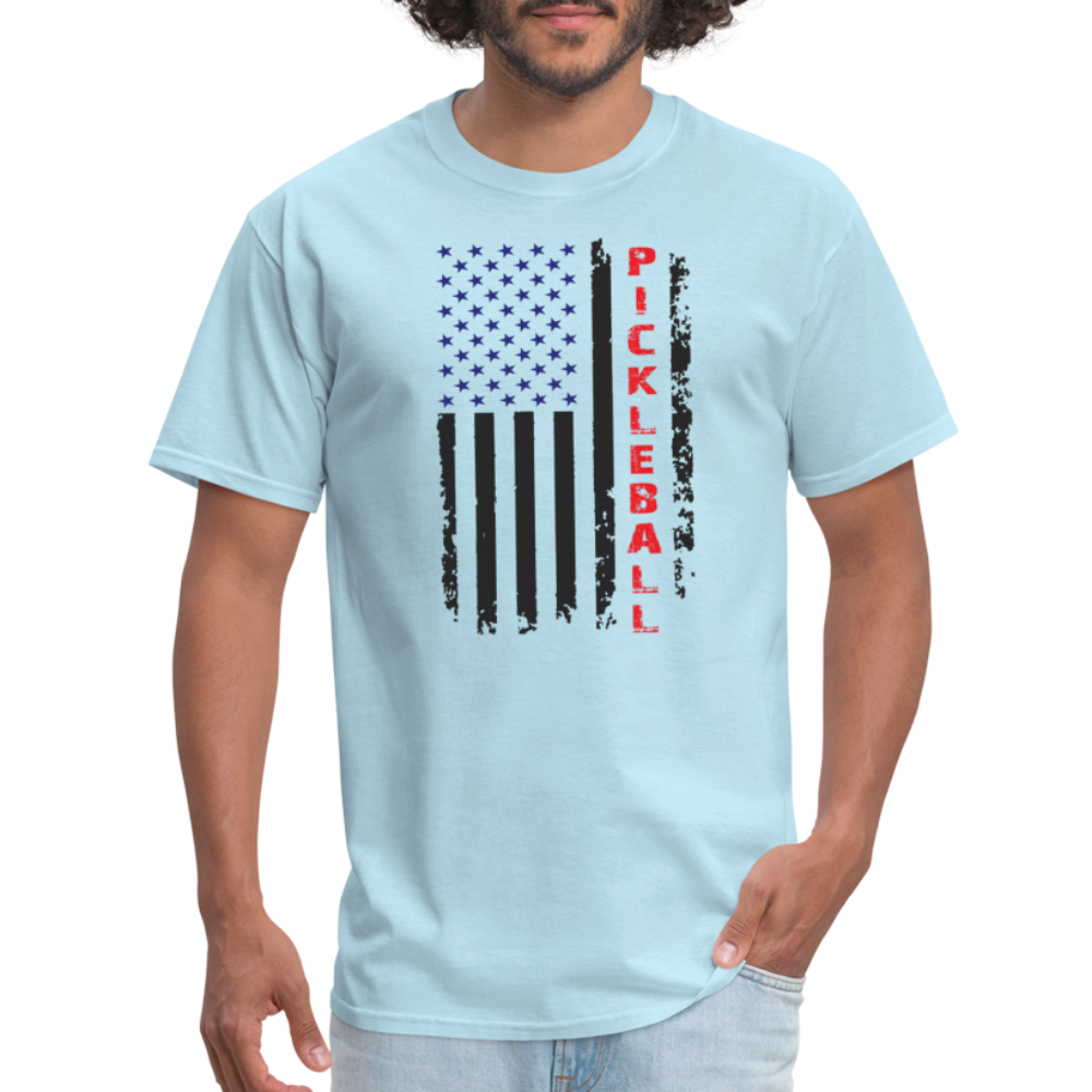 Pickleball Flag T-Shirt - powder blue