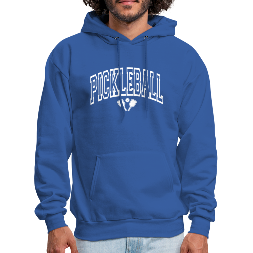 Pickleball Hoodie (Arched White Letters) - royal blue