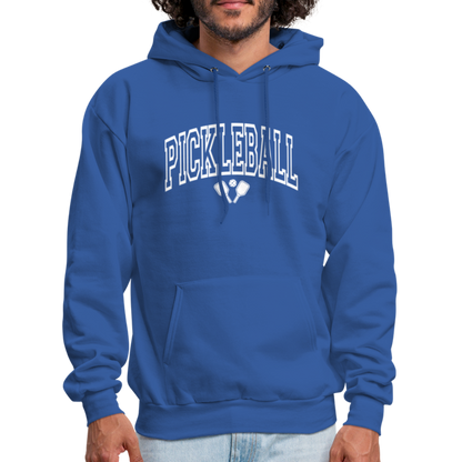 Pickleball Hoodie (Arched White Letters) - royal blue