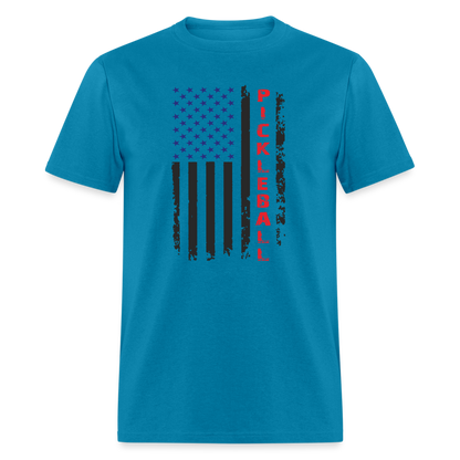 Pickleball Flag T-Shirt - turquoise