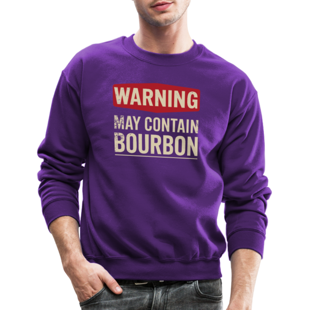 Warning May Contain Bourbon Sweatshirt - purple