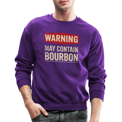 Warning May Contain Bourbon Sweatshirt - purple