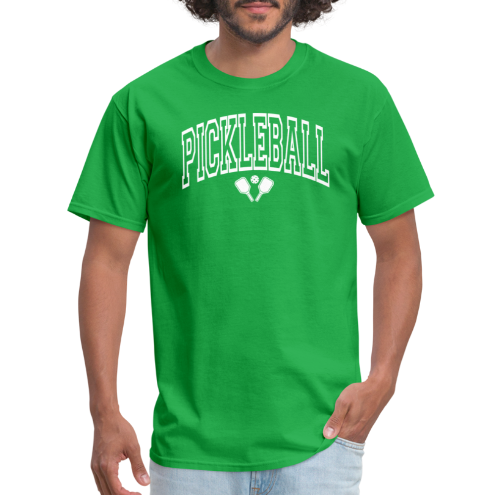 Pickleball T-Shirt (Arched White Letters) - bright green