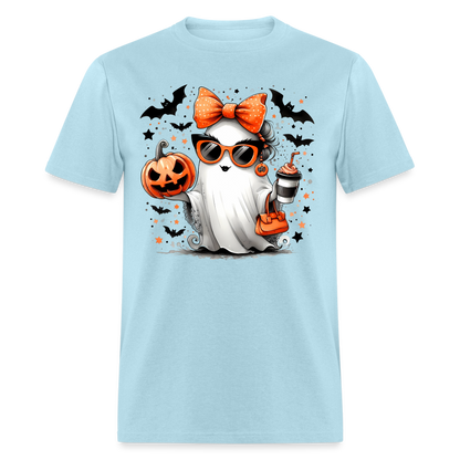 Cute Halloween Mom Ghost T-Shirt Color: powder blue