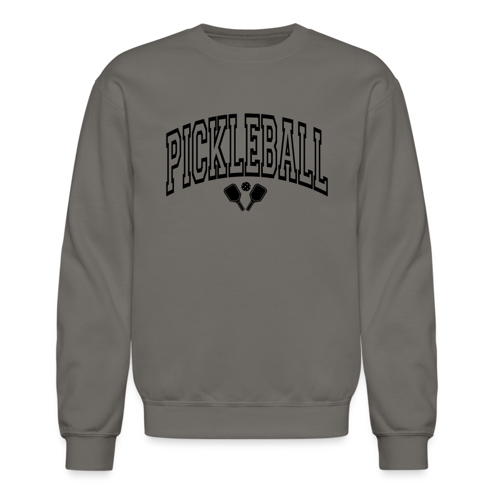 Pickleball Sweatshirt (Arched Black Letters) - asphalt gray