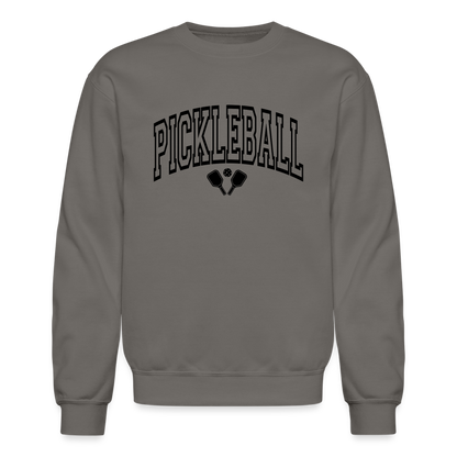 Pickleball Sweatshirt (Arched Black Letters) - asphalt gray