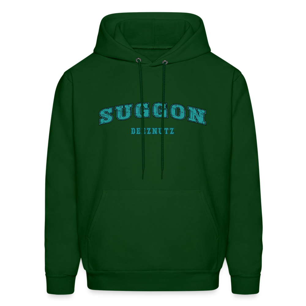 Suggon Deeznutz Hoodie (Funny Adult Humor) Color: forest green