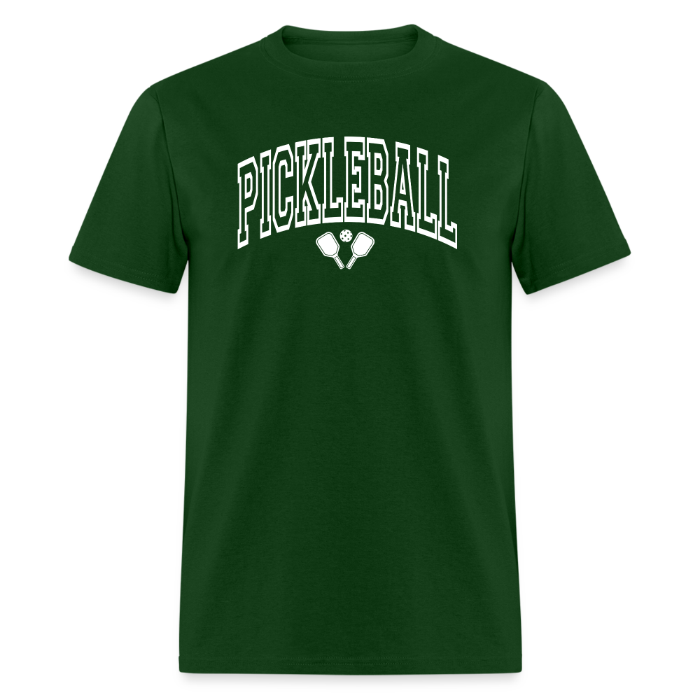 Pickleball T-Shirt (Arched White Letters) - forest green