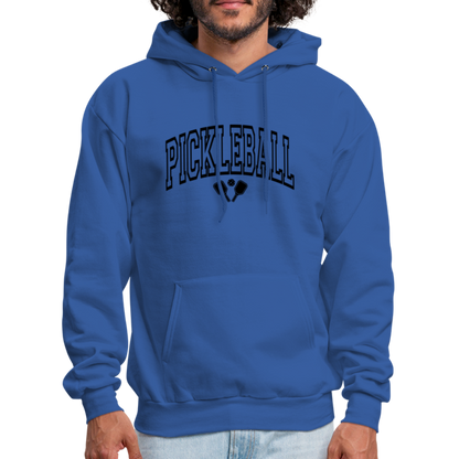 Pickleball Hoodie (Arched Black Letters) - royal blue