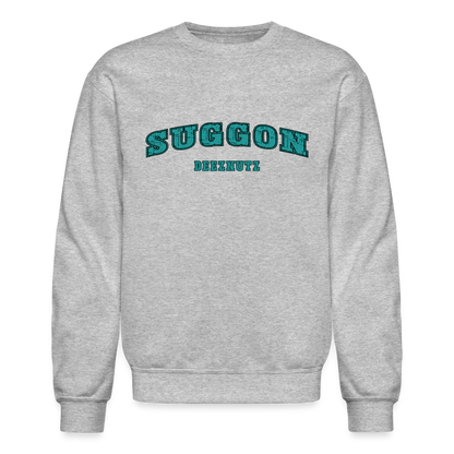 Suggon Deeznutz Sweatshirt (Funny Adult Sexual Humor) Color: heather gray