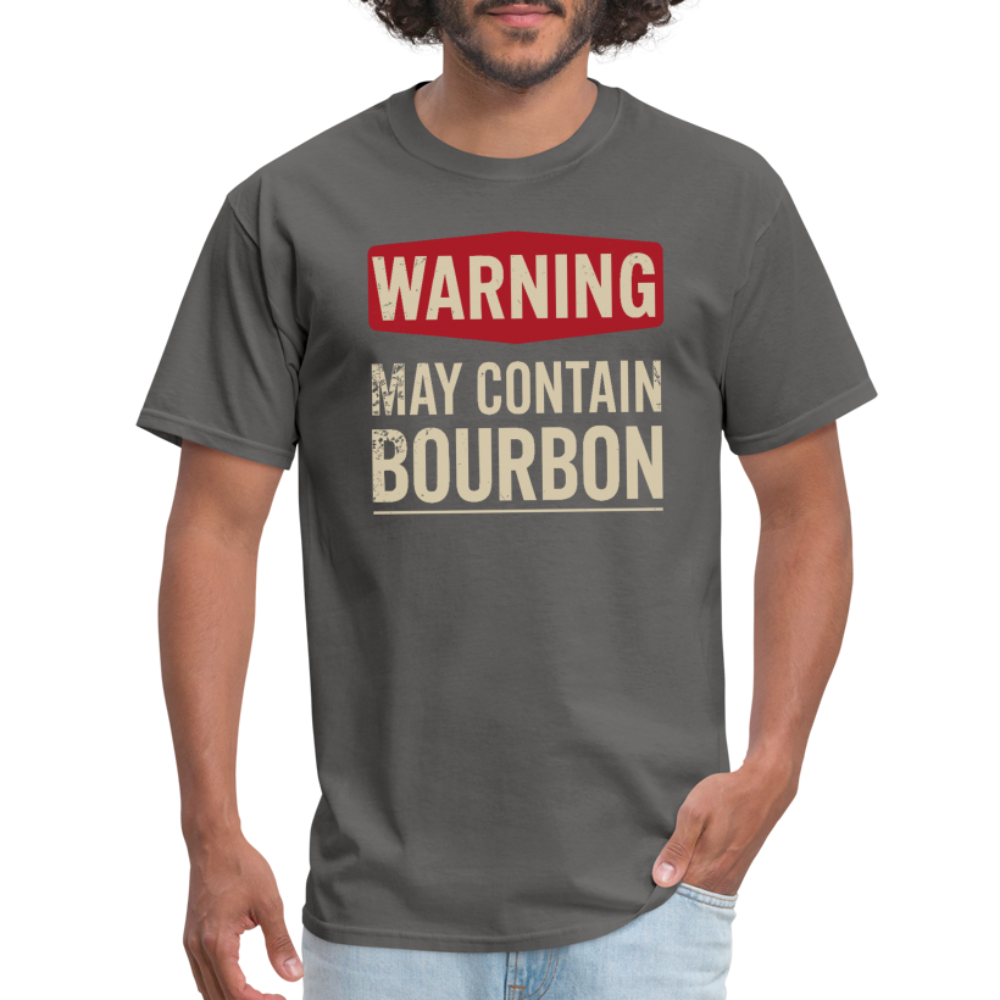 Warning May Contain Bourbon T-Shirt - charcoal