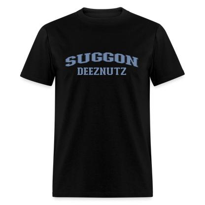 Suggon Deeznutz T-Shirt (in Blue Ball Colors - Funny Sexual Humor) Color: black