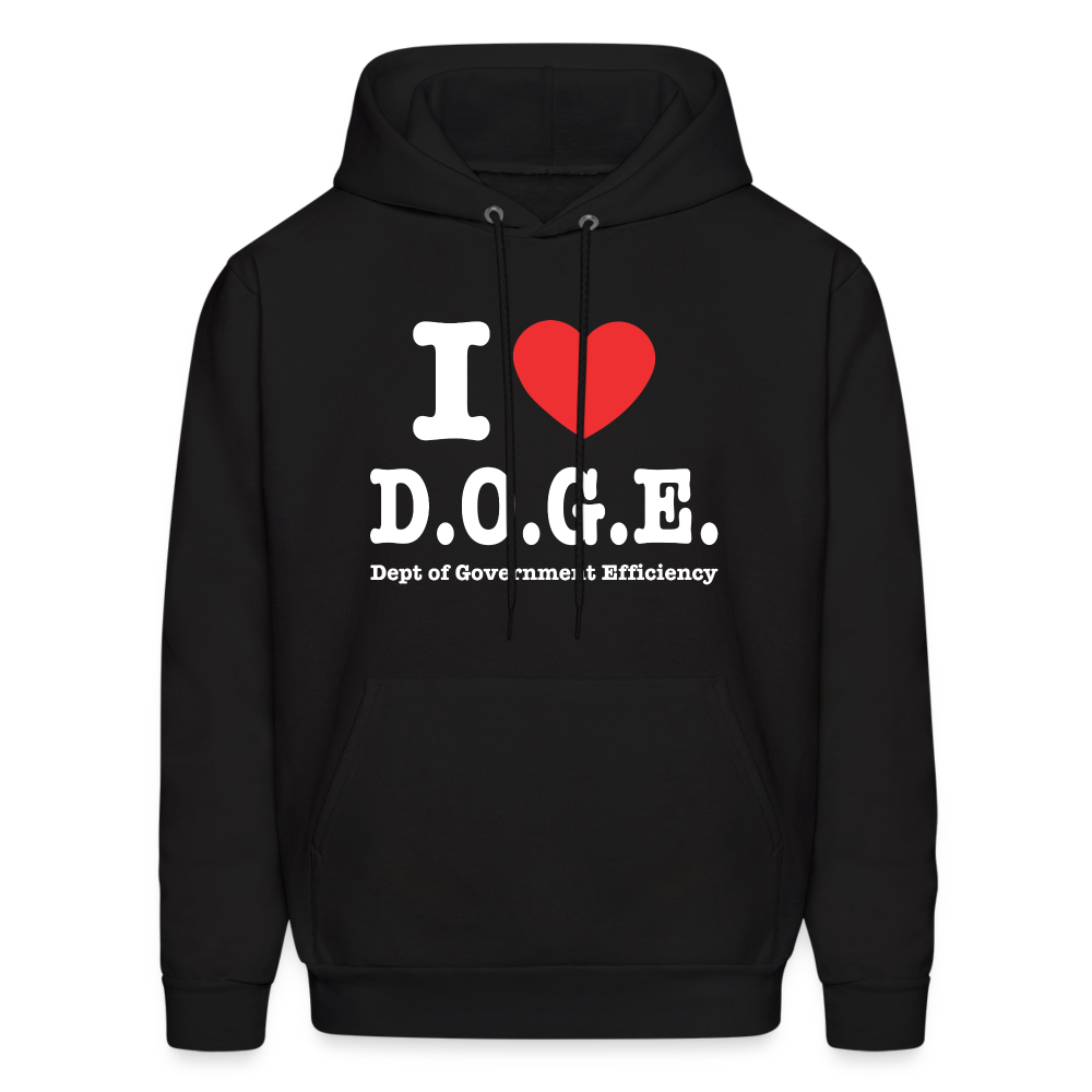 I Heart D.O.G.E (I Love Dept of Government Efficiency) Hoodie - black