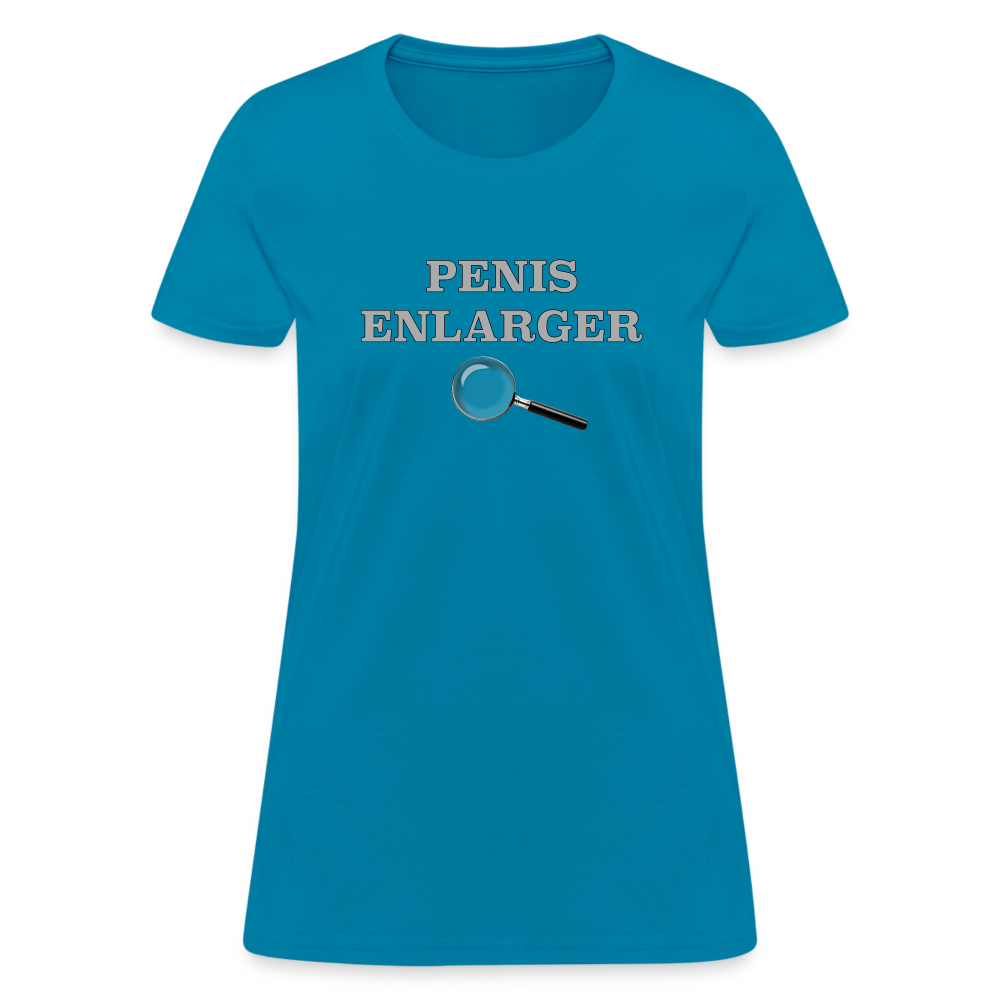 Penis Enlarger Women's T-Shirt (Funny Adult Humor) Color: turquoise