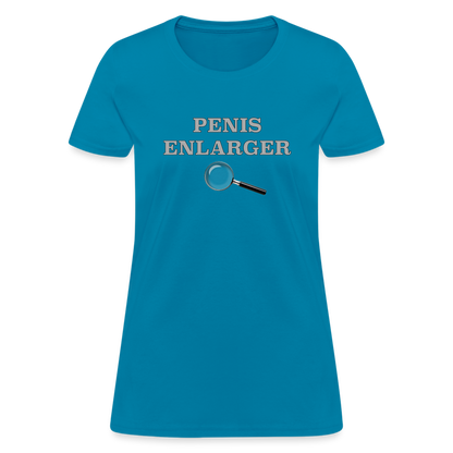 Penis Enlarger Women's T-Shirt (Funny Adult Humor) Color: turquoise