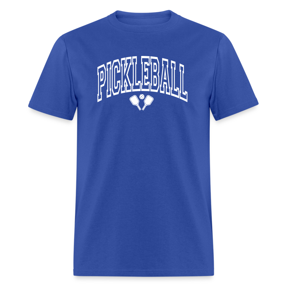 Pickleball T-Shirt (Arched White Letters) - royal blue